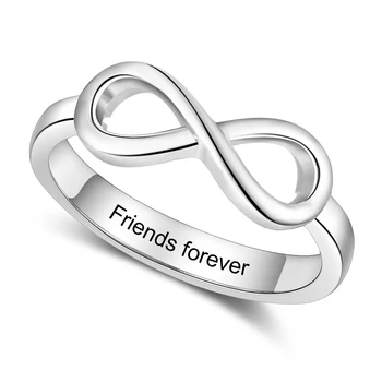 Osebno 925 Sterling Srebro Infinity Obroči za Ženske Graviranje Obljubo, Zaročni Prstani Poročni Večnost Obroč (RI103716)