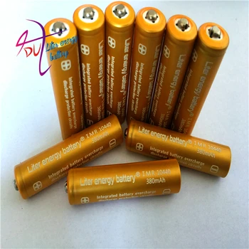 40pcs Litrski energijo baterijo 3,7 V 380mAh Visoka Zmogljivost 10440 Li-ionska Baterija za Polnjenje AAA Baterije za LED Žarometi, Svetilke