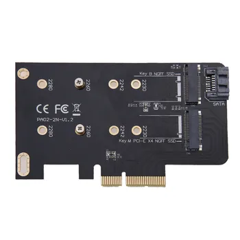Dvojno M. 2 PCIe Adapter M2 SSD NVME M Ključ SATA-temelji B Ključno, da PCI-e 3.0 x 4 Krmilnik Pretvornik Kartica Podpora 2280 2260 2242 2230
