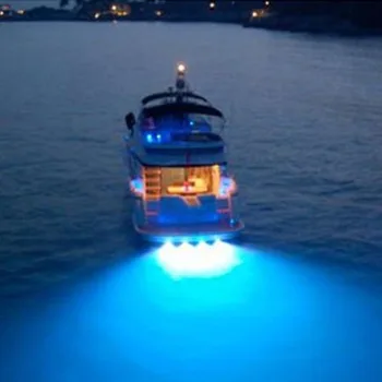 6 LED Podvodne Luči za Čolne s priključkom 9W IP68 Vodotesen Modra Barva Možganov Plug Svetlobe Morskih Jahte 720LM za ribolov