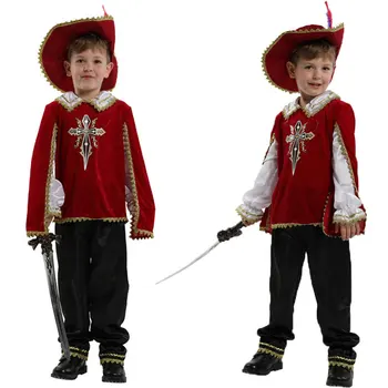 Umorden Fantje Srednjeveški Musketeer Kostume, Otrok, Otroci, Grški, Rimski Bojevnik Vitez Kostum Halloween Carnival Purim Fancy Oblačenja