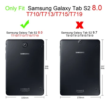 MTT Ljubek Pes Ohišje Za Samsung Tab Galaxy S2 8.0 palčni PU Usnja Flip Stojalo Smart Cover Tablični Primeru SM-T710 T715 T713 T719 funda