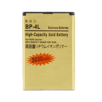 3030mAh BP-4L BP 4L Zlato Nadomestna Baterija Za Nokia E61i E63 E90 E90i 6650F N97 N97i E95 E71 E72 E73 E75 E52 E55 Baterije