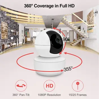 Tuya 1080P HD Wifi Kamera, Brezžično Smart Home IP Kamera, IR Nočno Vizijo Funkcija Baby Monitor, Deluje z Alexa googlova Domača stran