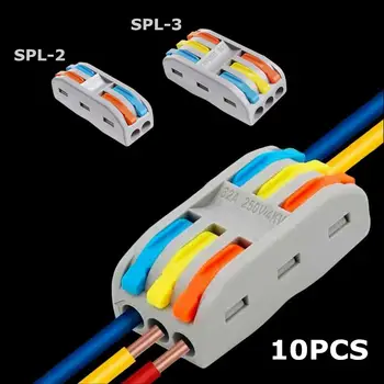 10Pcs Univerzalni Kabel žice, Priključki SPL-2 SPL-3 SPL-4 SPL-5 Doma Kompaktni žično Povezavo Pritisni in V Napeljava Priključni Blok
