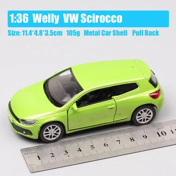 1:36 obsega Welly VW Scirocco sport coupe Diecasts & Igrača Vozil modelov avtomobilov potegnite nazaj, igrače za otroka otroci darilo zbiralec replike