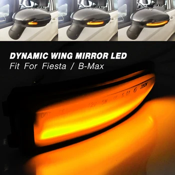 Za Ford Fiesta MK6 B-Max 2008-2017 Dynamic Led Krilo Ogledalo Kazalnik Vključite Opozorilne Luči Prekajene Amber Teče Svetilke Desno + Levo