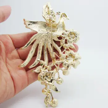 Modni Nakit Barvit Pav Ptica Roža Obesek Broška Pin Avstrijski Crystal