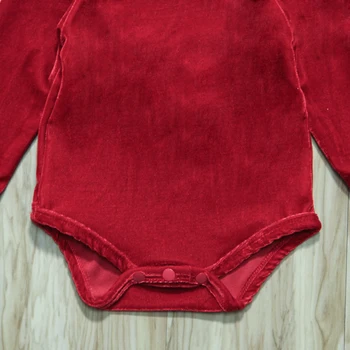 Baby Bodysuit 2020 Newborn Baby Dekleta Zlato žamet lok Dolg Rokav Obleka, Jumpsuit Obleke Obleke