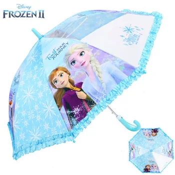 Disney Frozen2 Princesa Čipke Dežnik 5-17 let Stara Oblika Tiskanja 3D Sonce, Deževne Ljubek Dolg Ročaj Fant Dekle Otroci Dežnik Akademija