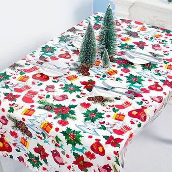 180*110 cm Božič Razpoložljivi Prtom Santa Claus Pravokotne PVC Tabela Kritje Božični Okraski za Dom Novo Leto, Darila