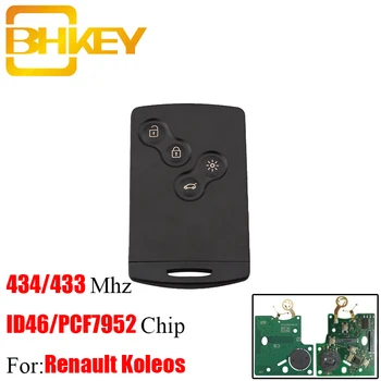 BHKEY 4B PCF7952 Chip Smart Remote Key brez ključa Fob Za Renault Koleos 434Mhz za Renault Scenic Laguna Koleos Clio Nerezane Rezilo