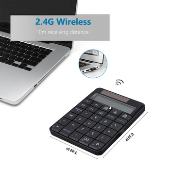 Tipkovnica 29key Brezžični Številčno tipkovnico 2.4 G USB Kalkulator&PC Številčno tipkovnico 2 v 1 solarna tipkovnica