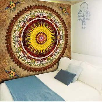 Vintage Cvetlični Bohemian Mandala Tapiserija Steni Visi Indijski Boho Umetnosti Tkanine Krpo Mandala Tapiserije 130cmx150cm 150cmx200cm