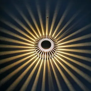 Sonce cvet stenske svetilke krog ustvarjalnih aluminija lučka za prehod koridorja svetlobe Ktv bar ozadju dekoracijo sten svetilka 3w