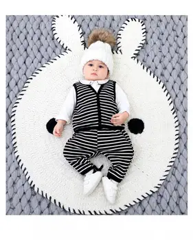 Baby Boy Pletene Obleke Komplet za Malčke Plesti Prugasta Telovnik in Hlače Otroci, Pletenine, Oblačila Jesensko Zimske Modne Obleke