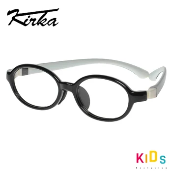 Kirka Otrok Prilagodljiv Otroci Očala TR90 Otroška Očala Mehko Otroci Eyeglass Okvirji za 2-5 Let Optičnih Očal Acetat Črna