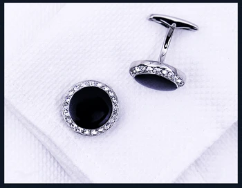 KFLK 2020 Luksuzni majica cufflink za moške blagovne Znamke hlačnice gumbi Kristalno manšetni Black Visoke Kakovosti gemelos abotoaduras Nakit