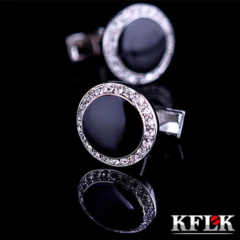 KFLK 2020 Luksuzni majica cufflink za moške blagovne Znamke hlačnice gumbi Kristalno manšetni Black Visoke Kakovosti gemelos abotoaduras Nakit