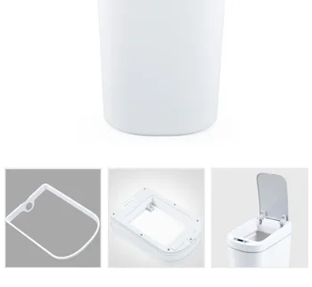 NINESTARS Smart Smeti Senzor Gibanja Samodejno Zapiranje LED Indukcijske Kritje Smeti 7L Doma Ashcan Košar Moda za Xiaomi Mi Mijia