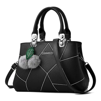 Ženske vrečko oblikovalec modne ženske PU usnje torbice ladie ramo torbe, visoko kakovost ženski crossbody vrečko z las žogo obesek