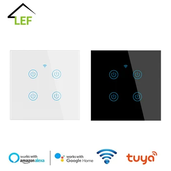 2021 Novo Tuya Wifi Smart Touch Stikalo EU Standardno omrežno Stikalo Nevtralno Linijo in Živi Ogenj Žice (Universal) 1/2/3/4 Banda