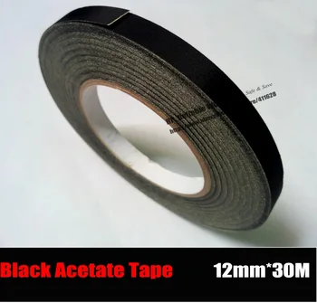 (12 mm*30M) Črno Krpo Črna Lepila, jo Izolirajte Acetat Trak za Žice, Transformator Izolirajte