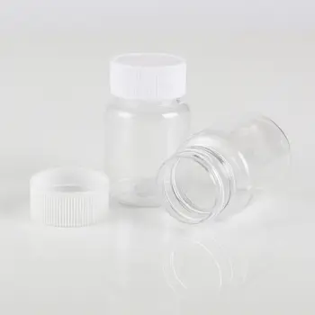 100 kozarcev 15ml/20ml/30 ml/60ml Prozorno Plastično PET Vžigalnike Pečat Steklenice Vial Reagenta storoage Posodo Plastični pokrovček