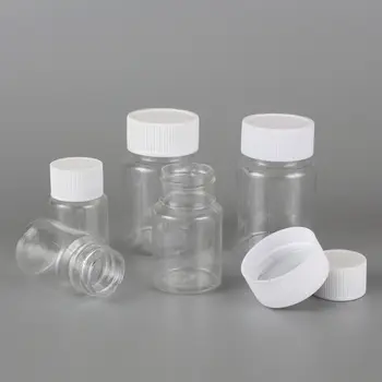 100 kozarcev 15ml/20ml/30 ml/60ml Prozorno Plastično PET Vžigalnike Pečat Steklenice Vial Reagenta storoage Posodo Plastični pokrovček