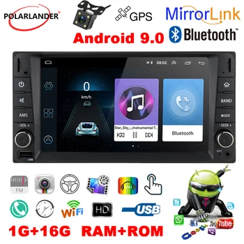 2 DIN 7 Palčni IOS Android 9.0 Wifi Avto Radio Zaslon na Dotik USB Snemalnik Mp5 GPS, FM, Bluetooth 4.0 Dual Ogledalo Povezavo Za Toyota