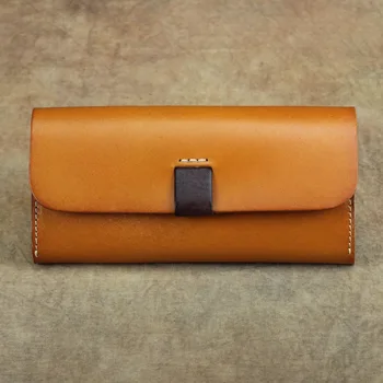 Pravega usnja tele kožo ročno dolgo denarnice preprosto trdno kritje torbici