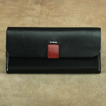 Pravega usnja tele kožo ročno dolgo denarnice preprosto trdno kritje torbici