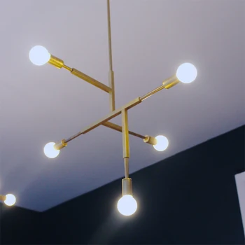 Nordijska Sodobne Zlato E27 LED Obesek Luči, spalnico, jedilnico, kuhinjo, hanglampen voor eetkamer LED Žarnica Edison Žarnica