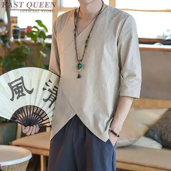 Poletje vrhovi 2019 tradicionalna kitajska oblačila za moške dolge rokave priložnostne ohlapne majice, vrhovi kitajski trg online AA3817 Y