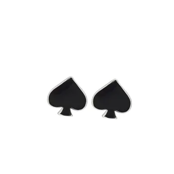 S925 funt uhani prodniki uhan ženske ženski poker karte lopate uhani, modni izjavo lepe stud uhan