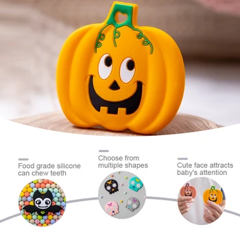 Baby Teether Halloween Omejeno Brez BPA 1PCS Hrane Silikona DIY Nastavek Verige Silikonski certifikat Kakovosti