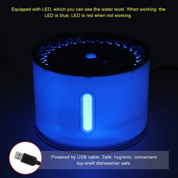 2.4 L Pes Vodnjak Za Mačka Pitne Skledo Pet USB LED Samodejno Vodo, Napajalni Električni Razpršilnik Tiho Pijem Dodatki