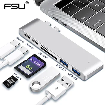 USB c hub Strele 3 with USB 3.0 Adapter za Polnjenje tip c hub, da tip c withTF SD Podatkov branje za macbook pro