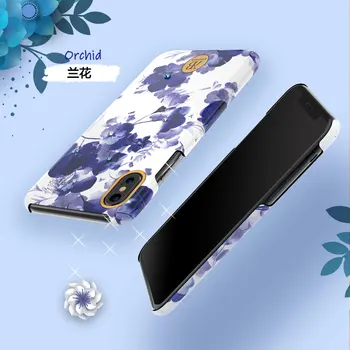 KINGXBAR Bling Cvet Kristalno Primeru Za iPhone XS XS Max X 10 Luksuzne Diamond Hard Back Telefon Kritje Coque Za Ženske Shockproof