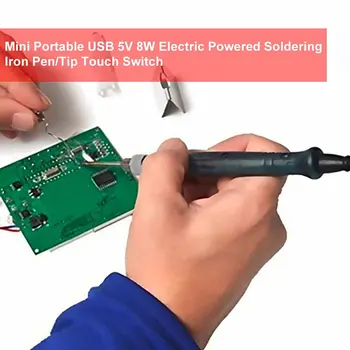 5V 8W Mini Prenosni USB Električni Pogon lemilo Pero/Nasvet Dotik Preklop Nastavljiv Električni lemilo Orodja