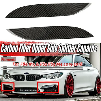 Avto Pravi Ogljikovih Vlaken Sprednji Odbijač Strani Splitter Canards Lip Spojler Za BMW F80 M3 F82 F83 M4-2018