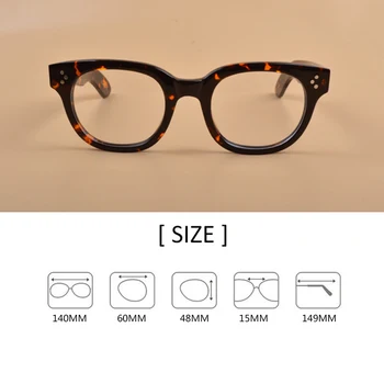 Novo Johnny Depp Očala Moški Ženske Optičnih Očal Okvir, blagovno Znamko, design Računalnik Pregleden Eyeglass Acetat Letnik Q321-2