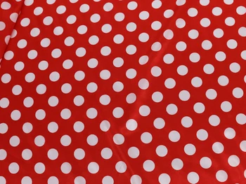 2 cm rdeča polka dot tkanine, saten diy šivalni material tissu poliester