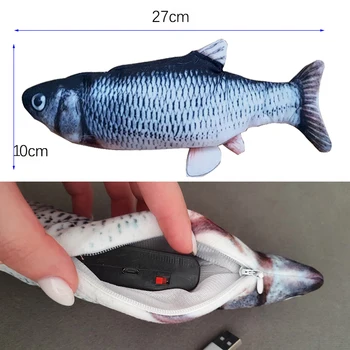 Električni Mačka Igrača 3D Ribe, Polnjenje prek kabla USB Simulacija gibljejo Ribe Igrače za Hišne Igranje Igrača dobave kekec