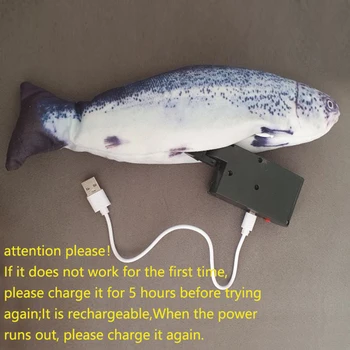Električni Mačka Igrača 3D Ribe, Polnjenje prek kabla USB Simulacija gibljejo Ribe Igrače za Hišne Igranje Igrača dobave kekec
