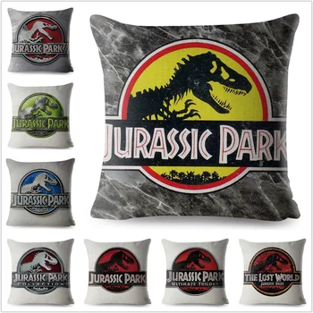 Jurassic Park, Dinozaver Tiskanja Blazino Kritje 45*45 cm Blazine Pokrov Bombaž Perilo Vrgel Blazine Primerih Kavč Doma Dekor zapnite