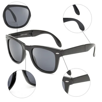 Zložljivi sončna Očala Moških Primeru Box Zložljiv Ženske blagovne Znamke Oblikovalec sončna Očala Ogledalo Retro na Prostem