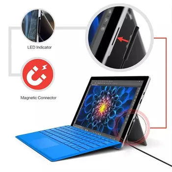 USB Tip-C na Površini Priključite napajalni Kabel za Surface Pro 3 4 5 6 Gredo Book1 Book2 Laptop 15V USB PD Polnjenje