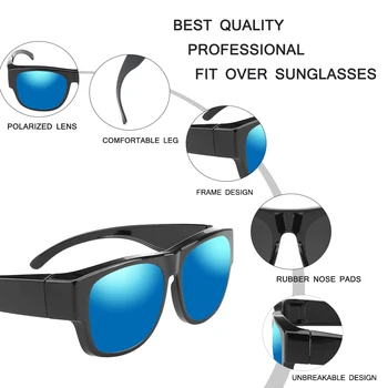 Polarsnow 2020 Prevelik Fit Nad sončna Očala Prilagodljiv TR90 Okvir, 25 g Pokrov za Kratkovidnost Očala za Ribolov Vožnjo Nositi Več Odtenkov