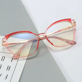 HBK Anti Modra Svetloba Cat Eye Glasses Okvir Ženske Moški 2021 prišlekov Moda Računalnik Očala za Branje TR UV400